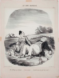 De goede burgers - Schrik hem niet af, Eudoxie... door Honoré Daumier